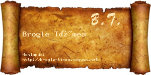Brogle Tímea névjegykártya